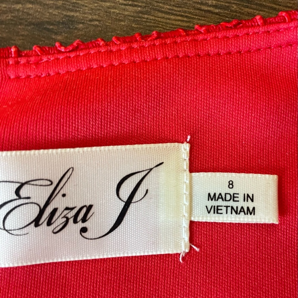 Eliza J Red Lace Dress, EUC Size 8 - Picture 4 of 7